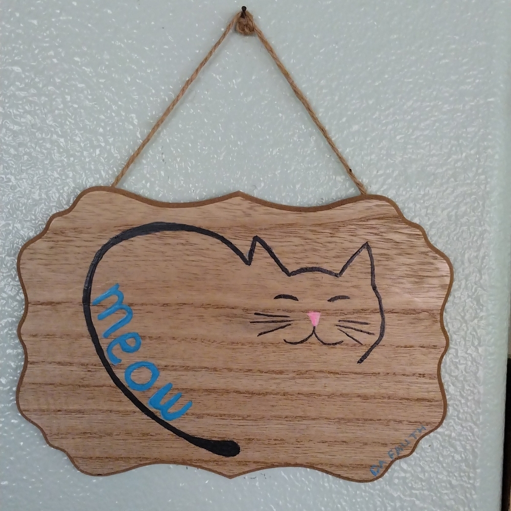 Original hand painted wooden plaque
